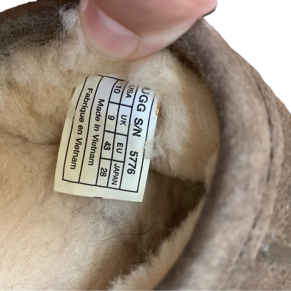 UGG Scuff Slipper Shoes Men's 10 Brown Suede Shearling Lined Comfort Sli… - Picture 8 of 10